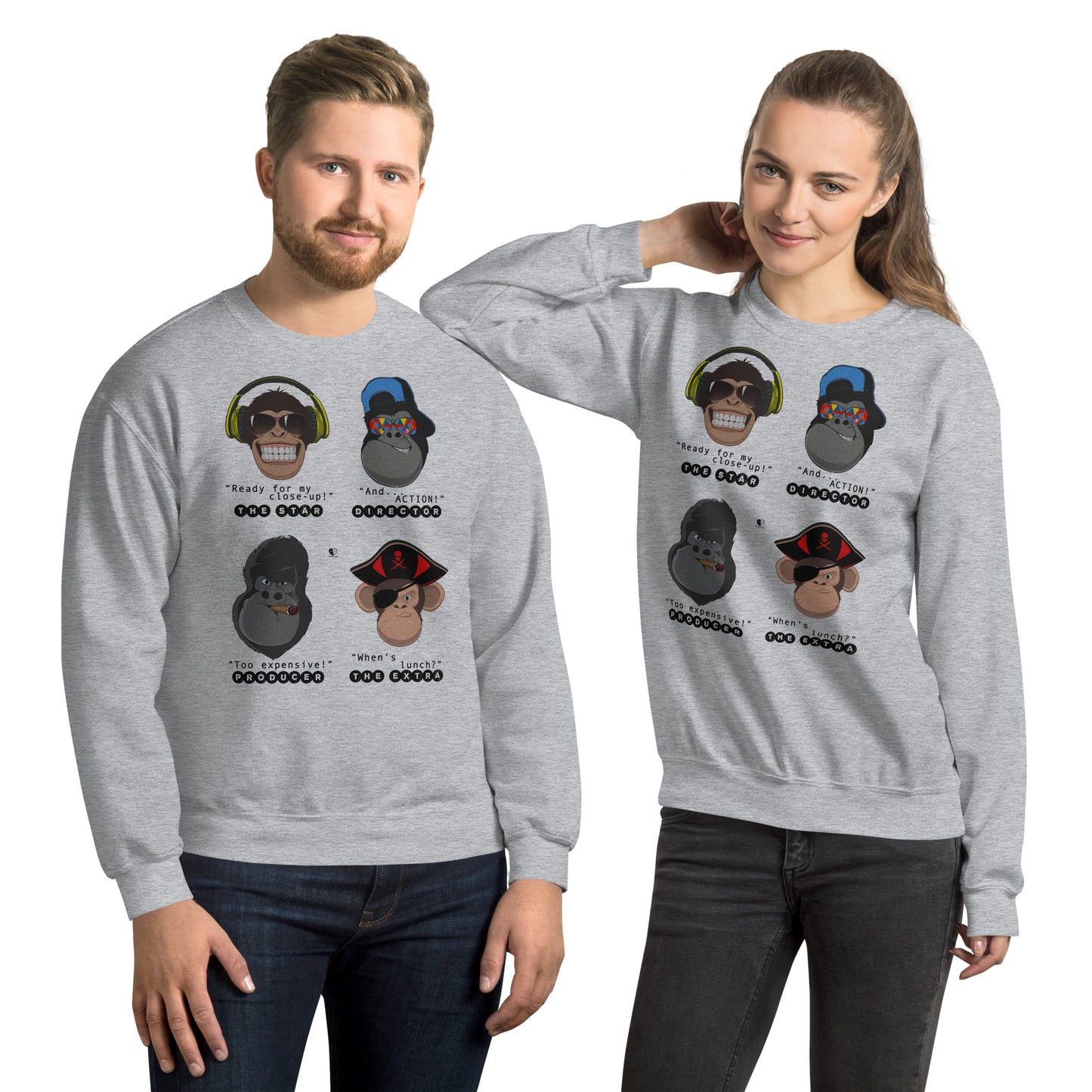 Movie Film Set Monkeys - Printed Staple Unisex Crewneck Sweatshirt