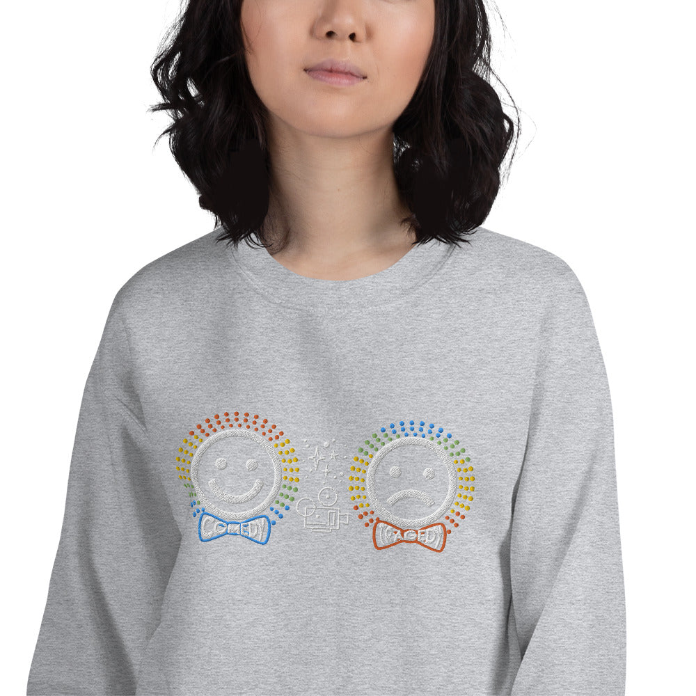 Comedy Tragedy  - Embroidered Staple Unisex Crewneck Sweatshirt