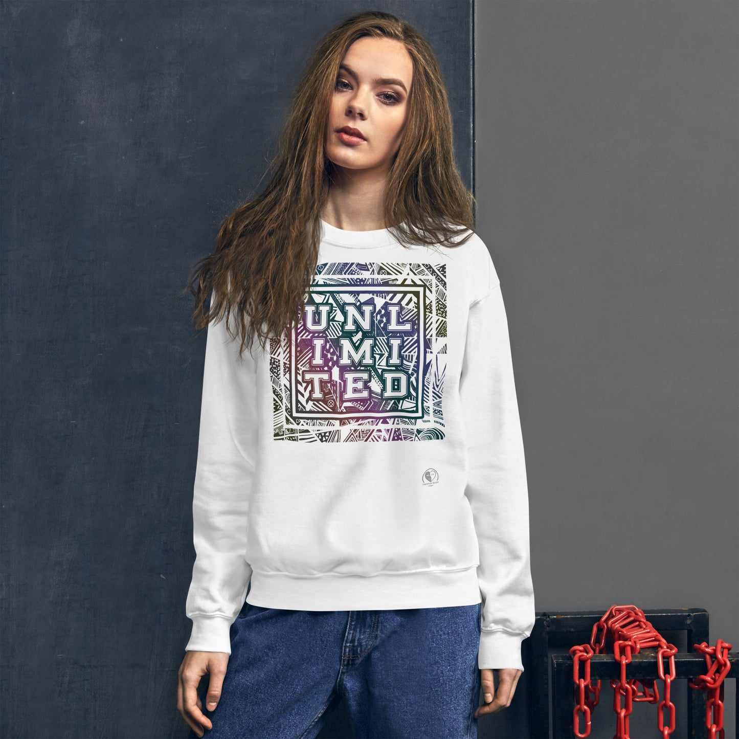 Unlimited Colorful - Printed Staple Unisex Crewneck Sweatshirt