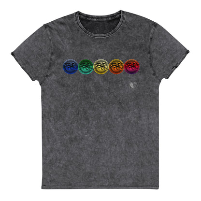 Drama Masks Colorful Denim T-Shirt