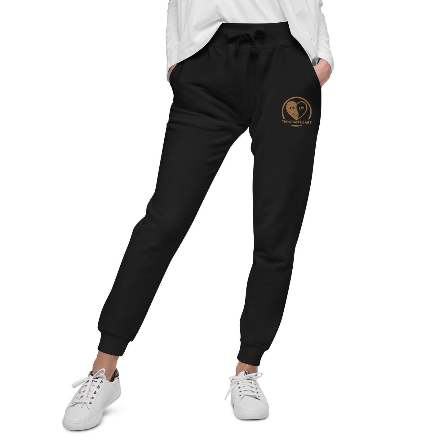 Thespian Heart Logo Embroidered Gold Unisex Premium Fleece Sweatpants