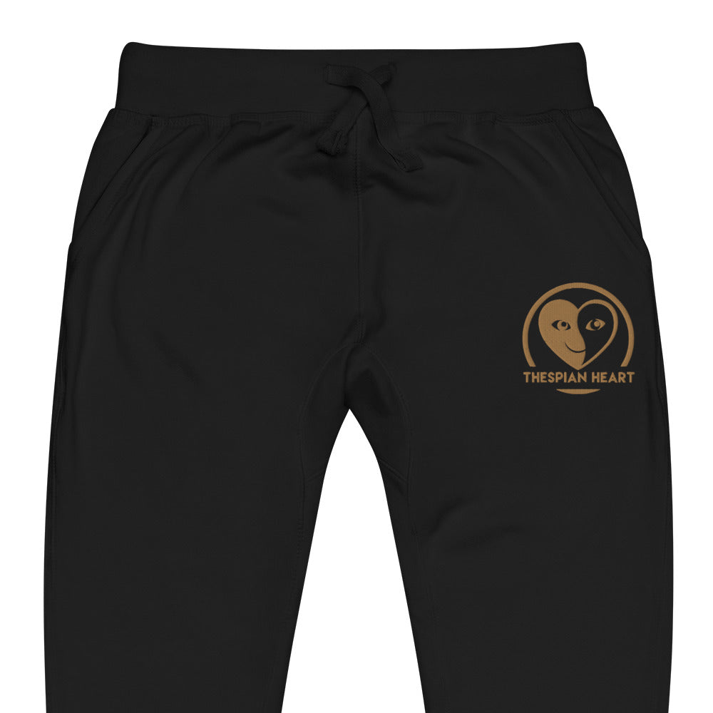 Thespian Heart Logo Embroidered Gold Unisex Premium Fleece Sweatpants