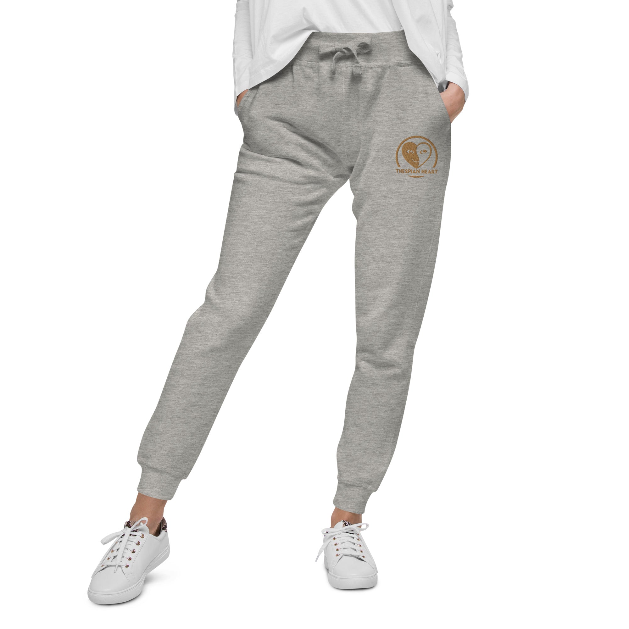 Thespian Heart Logo Embroidered Gold Unisex Premium Fleece Sweatpants