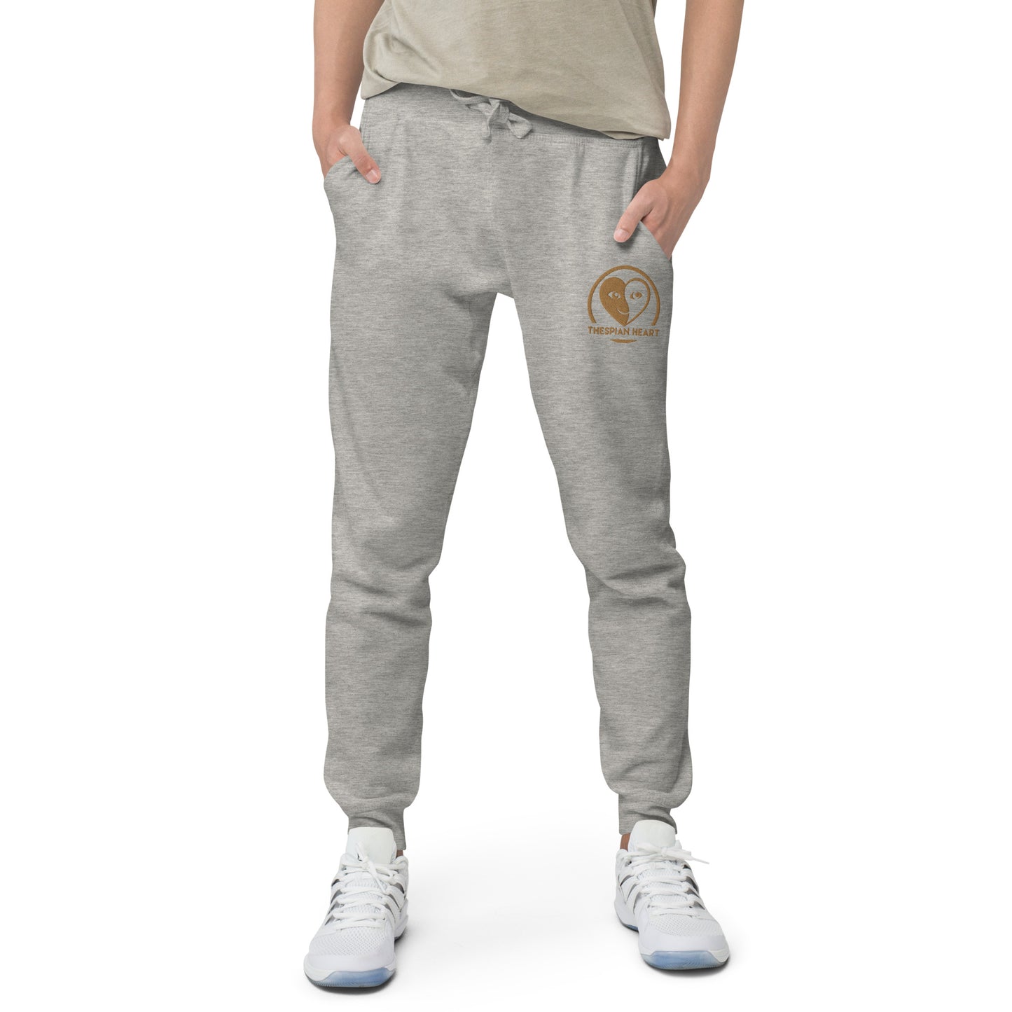 Thespian Heart Logo Embroidered Gold Unisex Premium Fleece Sweatpants