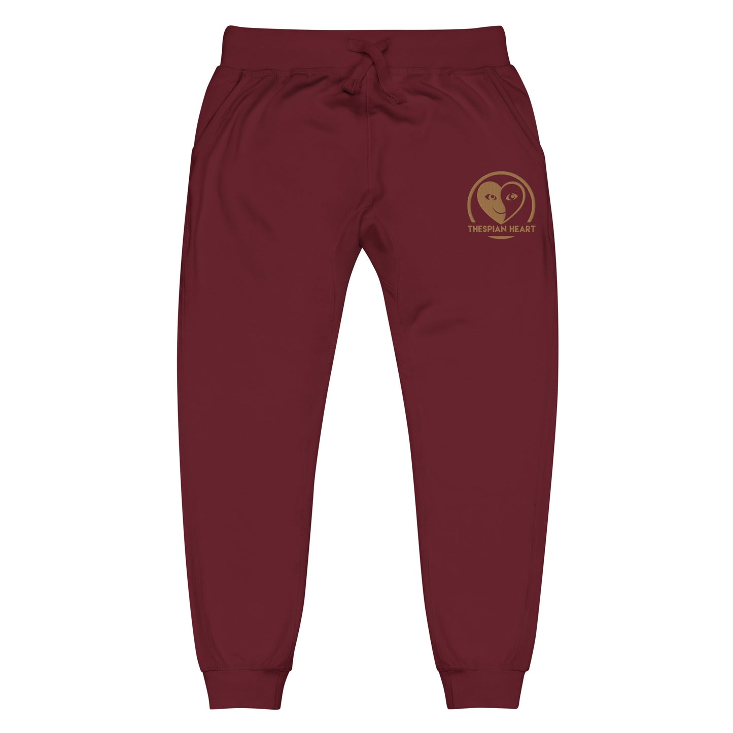 Thespian Heart Logo Embroidered Gold Unisex Premium Fleece Sweatpants