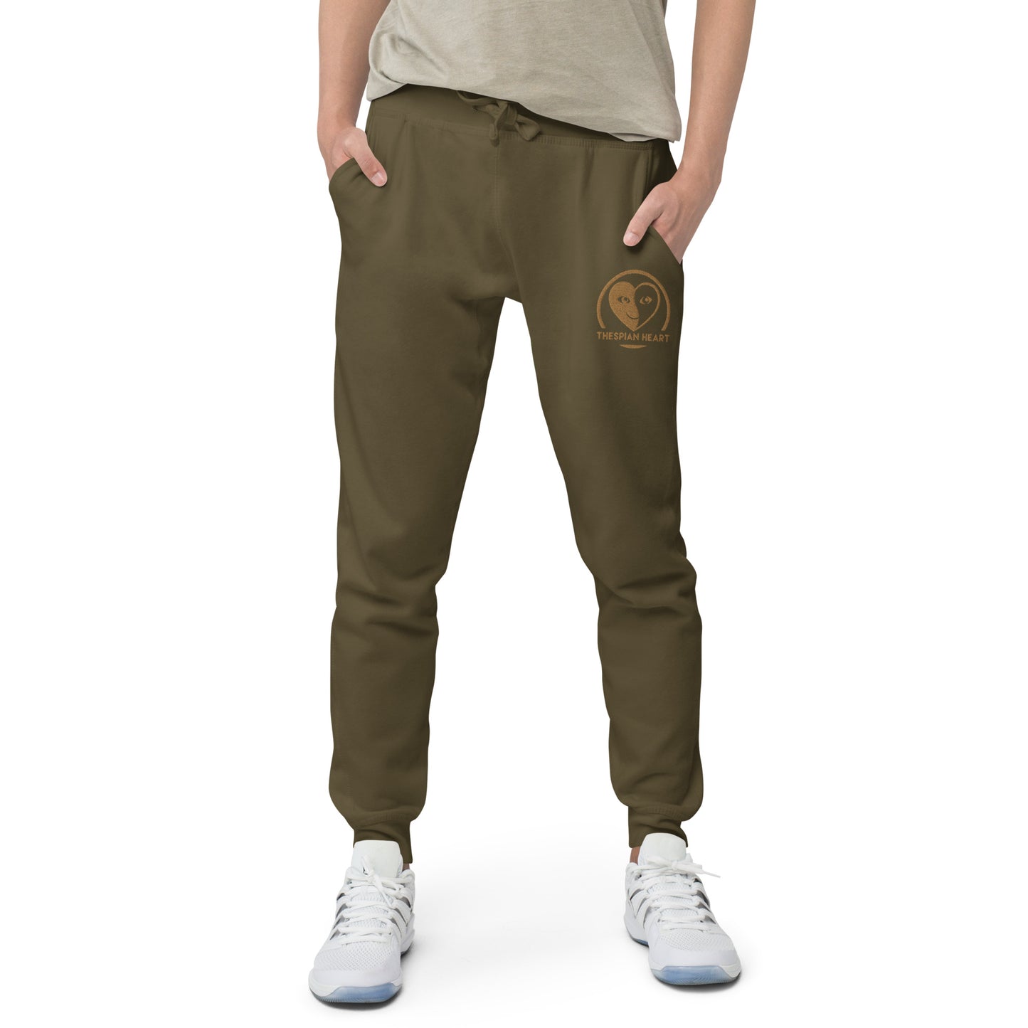 Thespian Heart Logo Embroidered Gold Unisex Premium Fleece Sweatpants