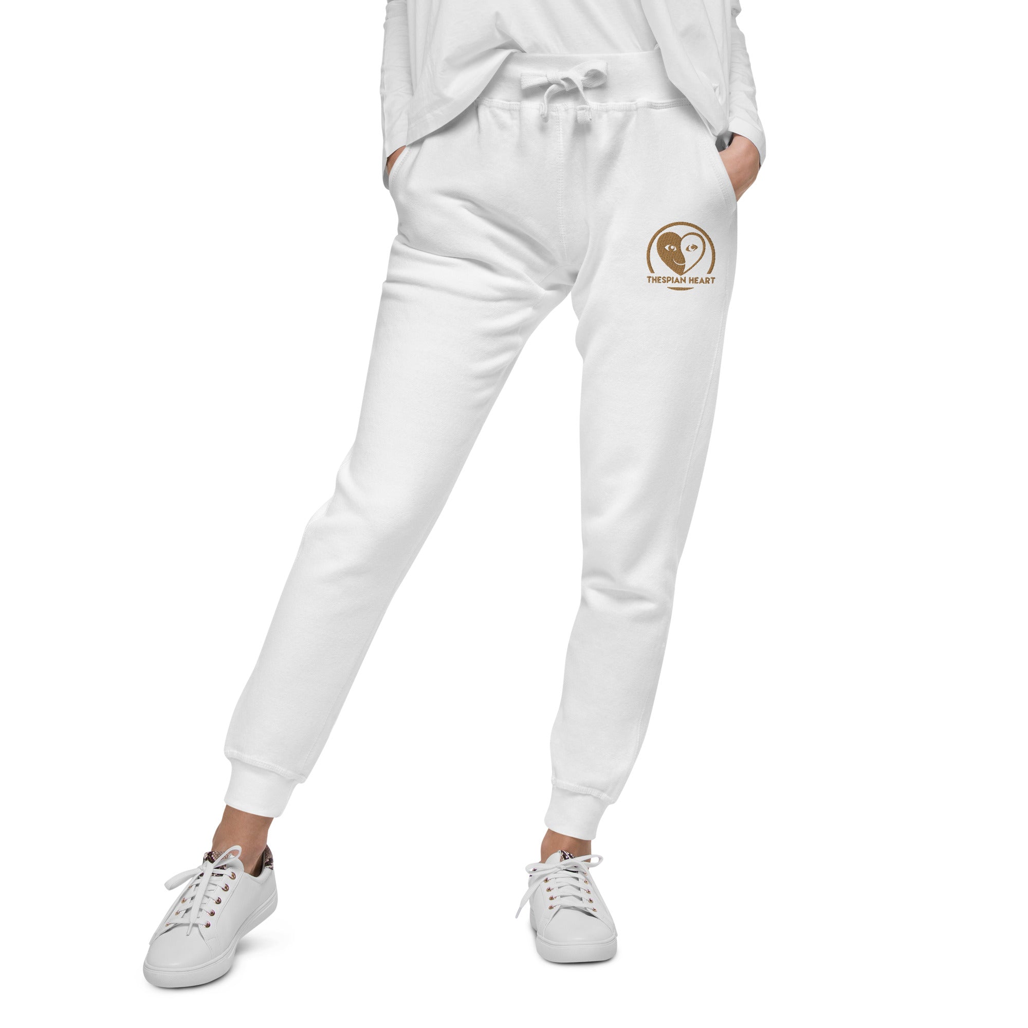 Thespian Heart Logo Embroidered Gold Unisex Premium Fleece Sweatpants