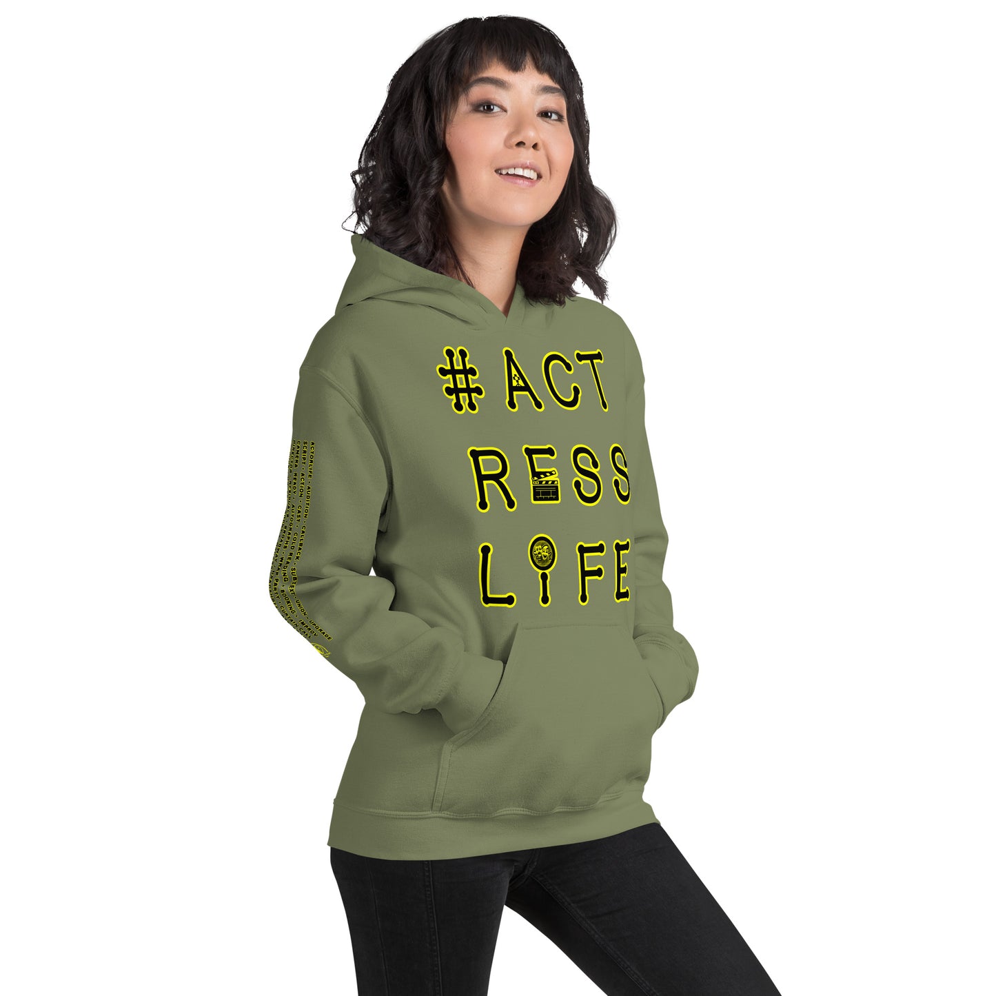 #Actresslife - Printed Sleeves Staple Unisex Hoodie