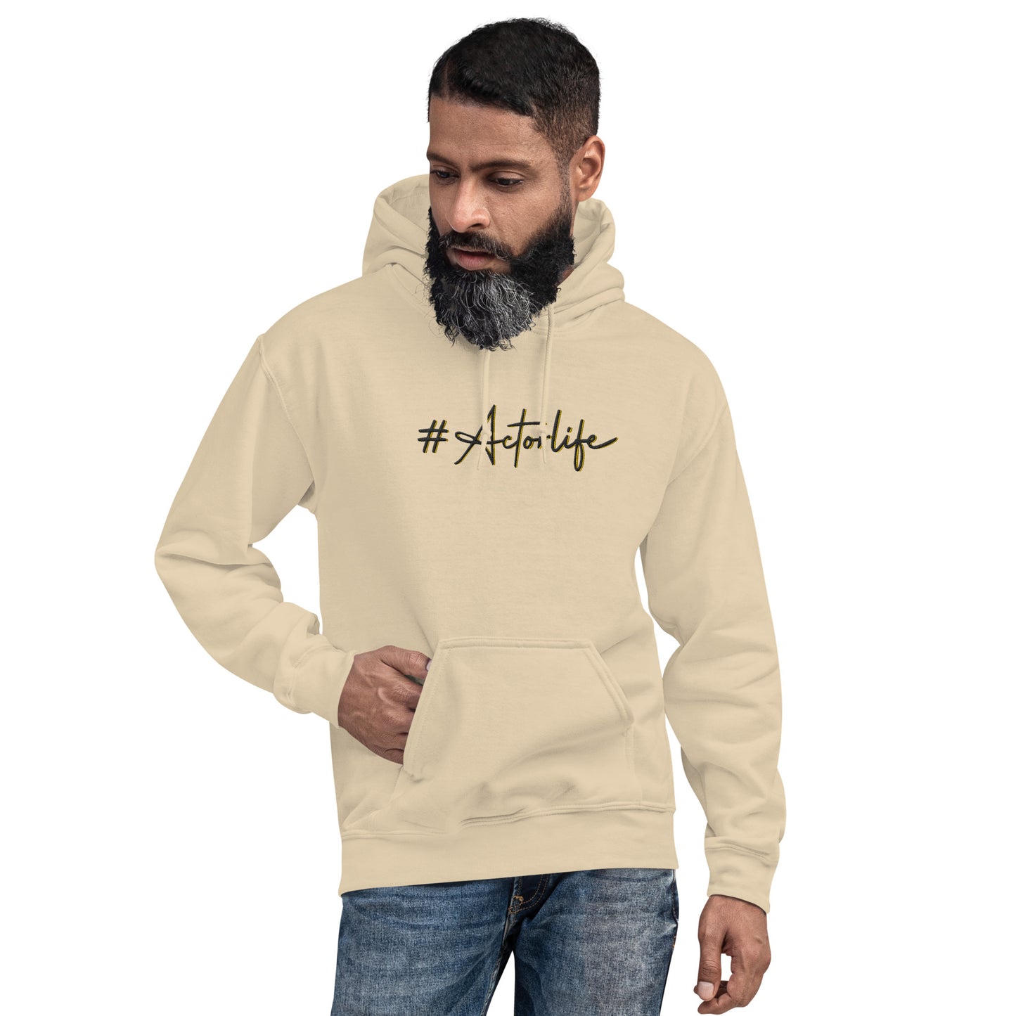 #Actorlife Cursive - Embroidered Staple Unisex Hoodie