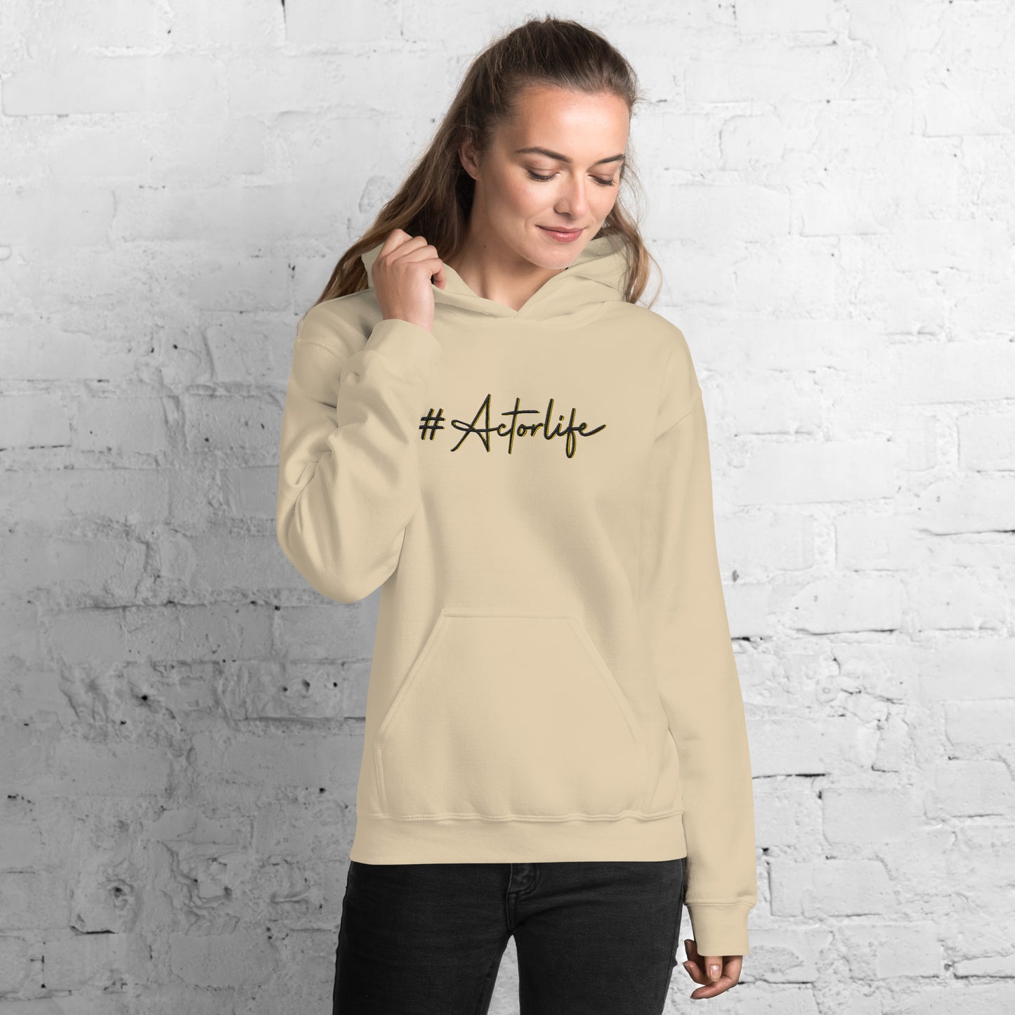 #Actorlife Cursive - Embroidered Staple Unisex Hoodie