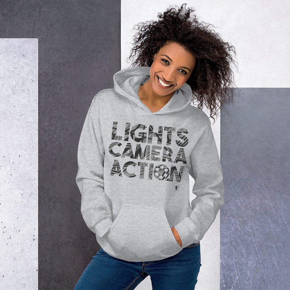 Lights Camera Action - Printed Staple Unisex Hoodie