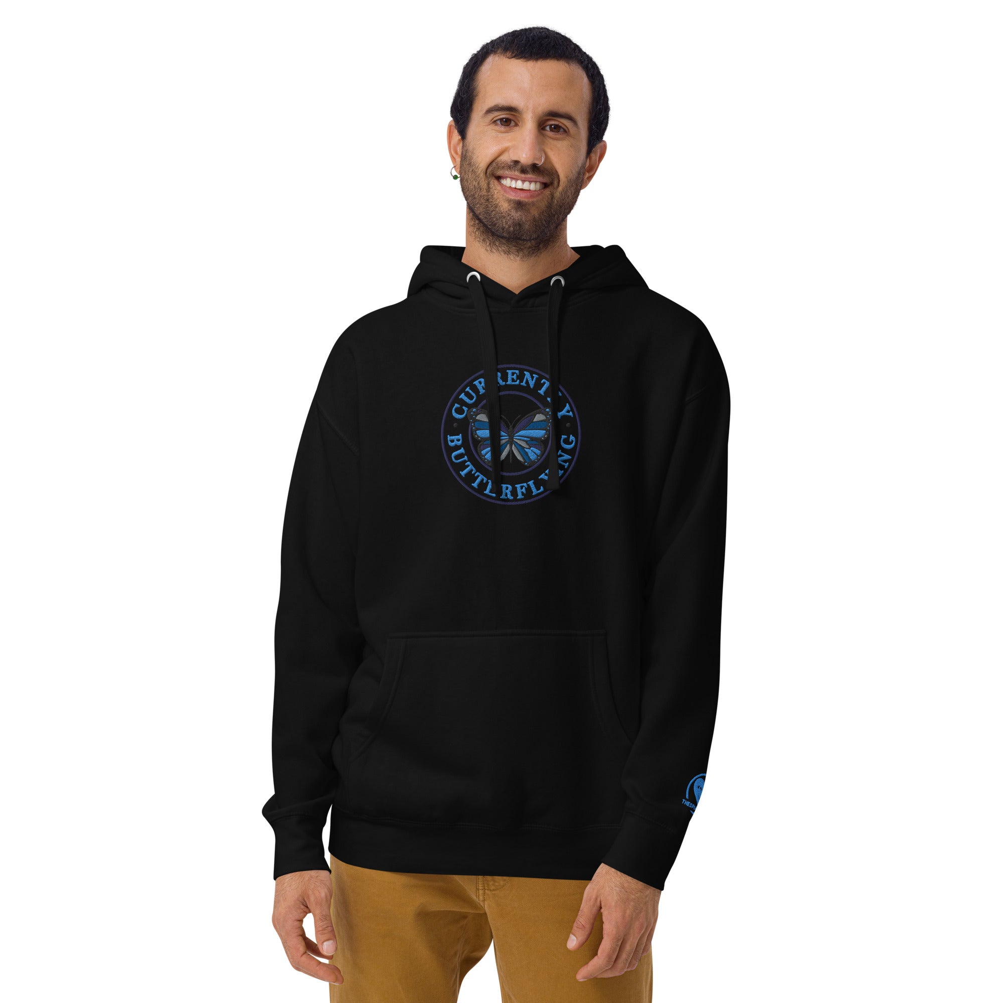 Currently Butterlying -  Embroidered Premium Unisex Hoodie