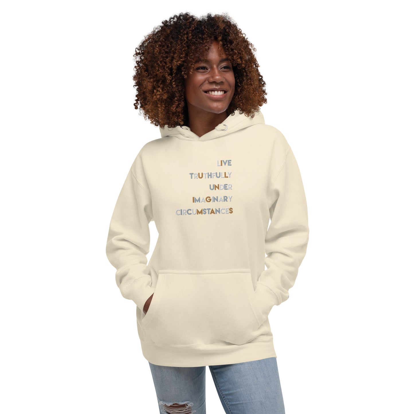 Live Truthfully Colorful - Embroidered Premium Unisex Hoodie