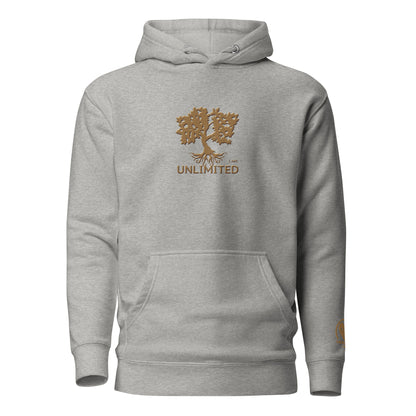 I Am Unlimited Gold Tree - Premium Embroidered Unisex Hoodie