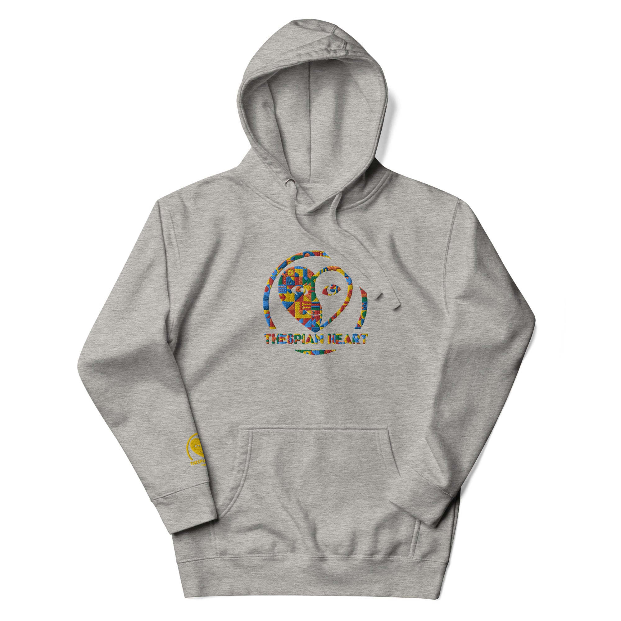 Thespian Heart Logo - Colorful Embroidered Premium Unisex Hoodie