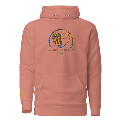 Thespian Heart Logo - Colorful Embroidered Premium Unisex Hoodie
