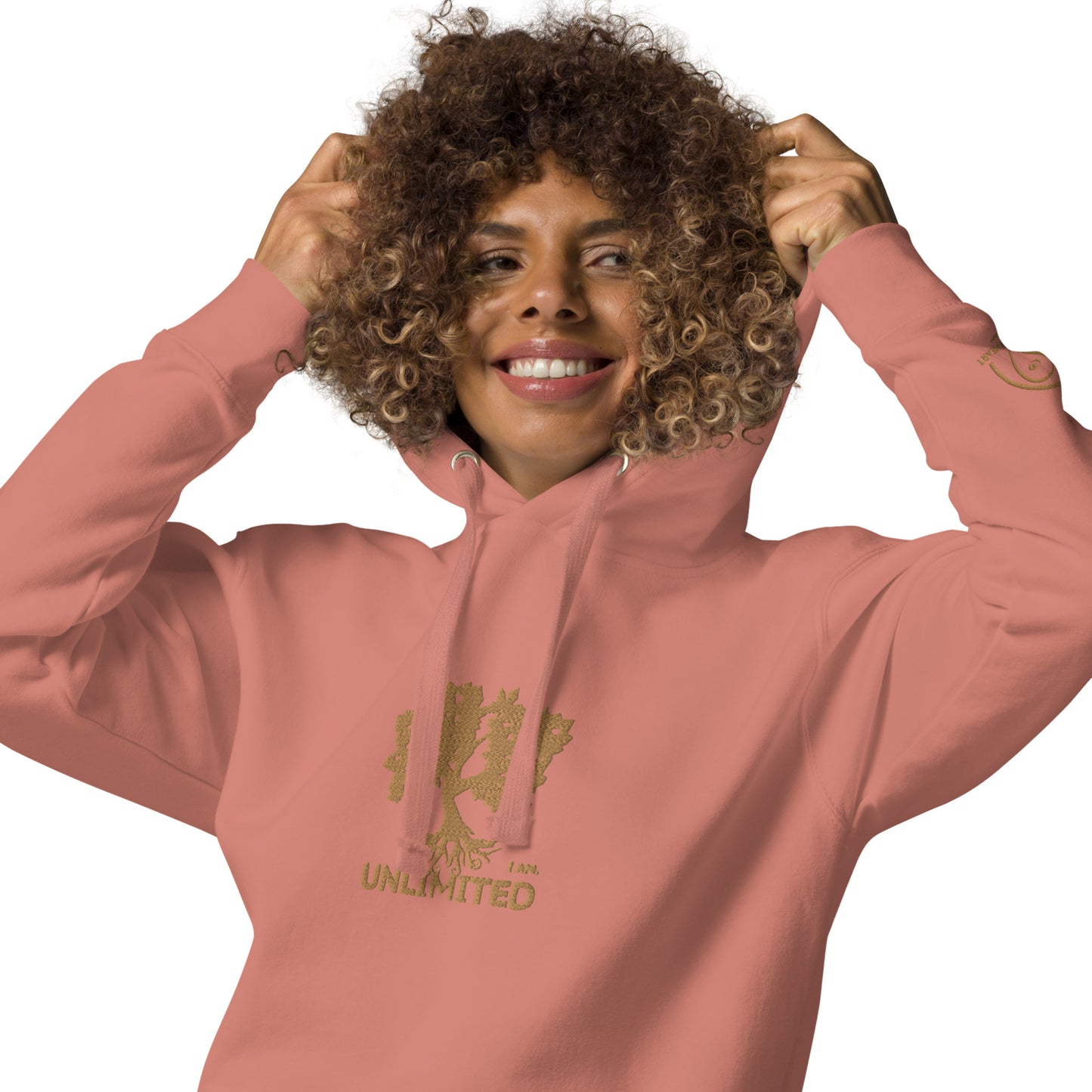 I Am Unlimited Gold Tree - Premium Embroidered Unisex Hoodie