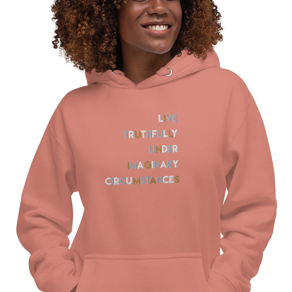 Live Truthfully Colorful - Embroidered Premium Unisex Hoodie