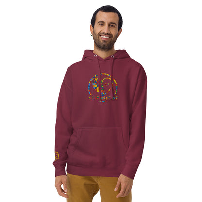 Thespian Heart Logo - Colorful Embroidered Premium Unisex Hoodie