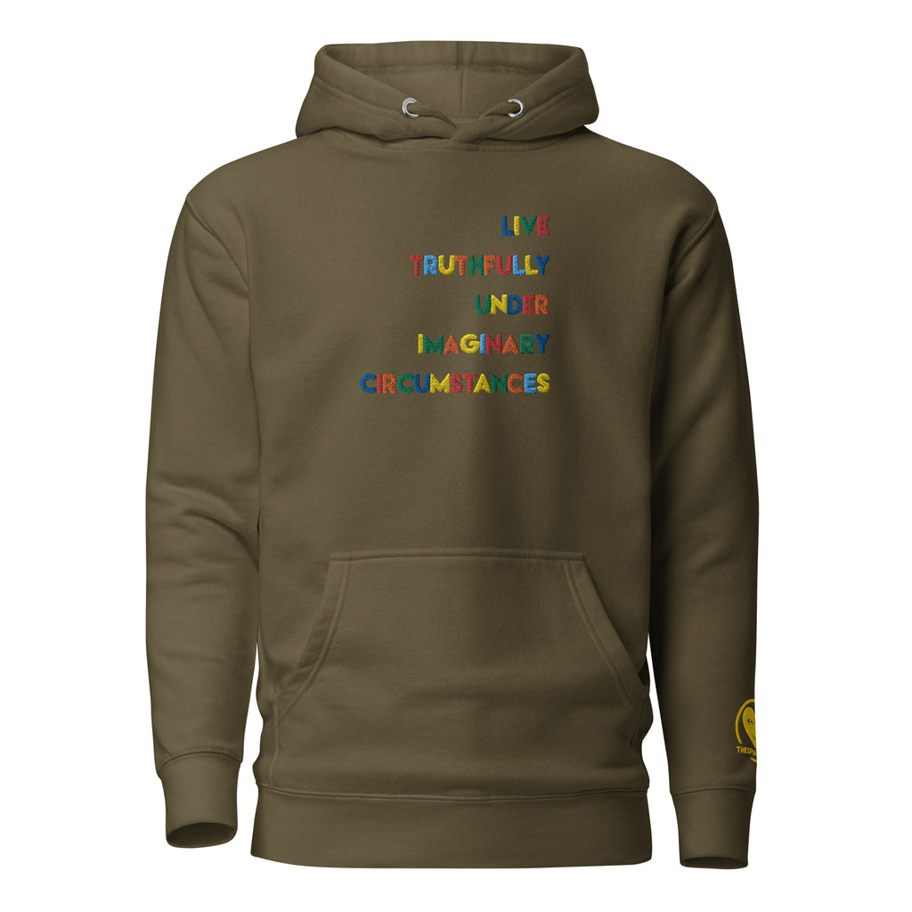 Live Truthfully Colorful - Embroidered Premium Unisex Hoodie