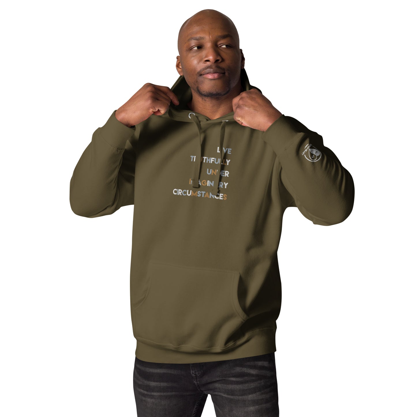 Live Truthfully Colorful - Embroidered Premium Unisex Hoodie