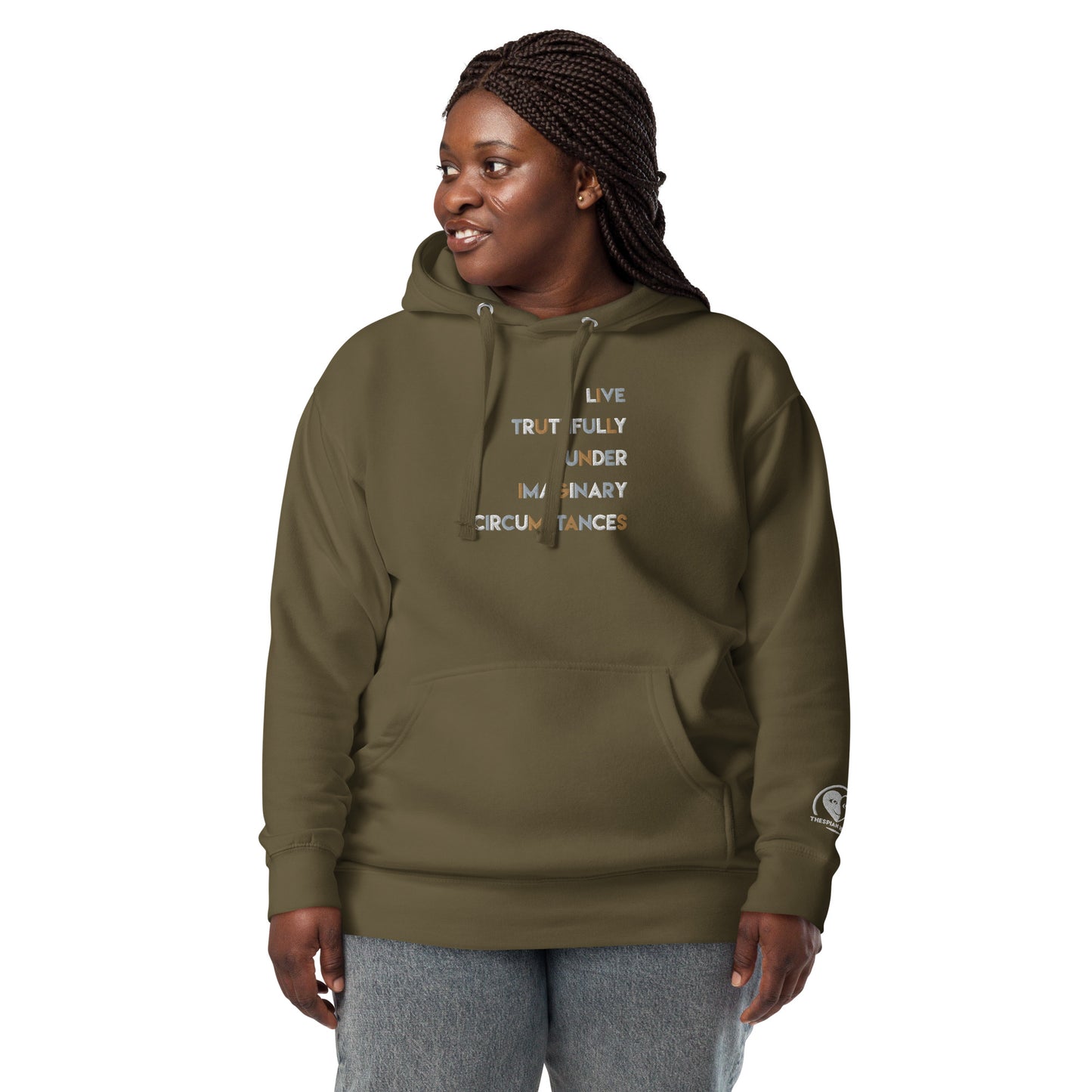 Live Truthfully Colorful - Embroidered Premium Unisex Hoodie