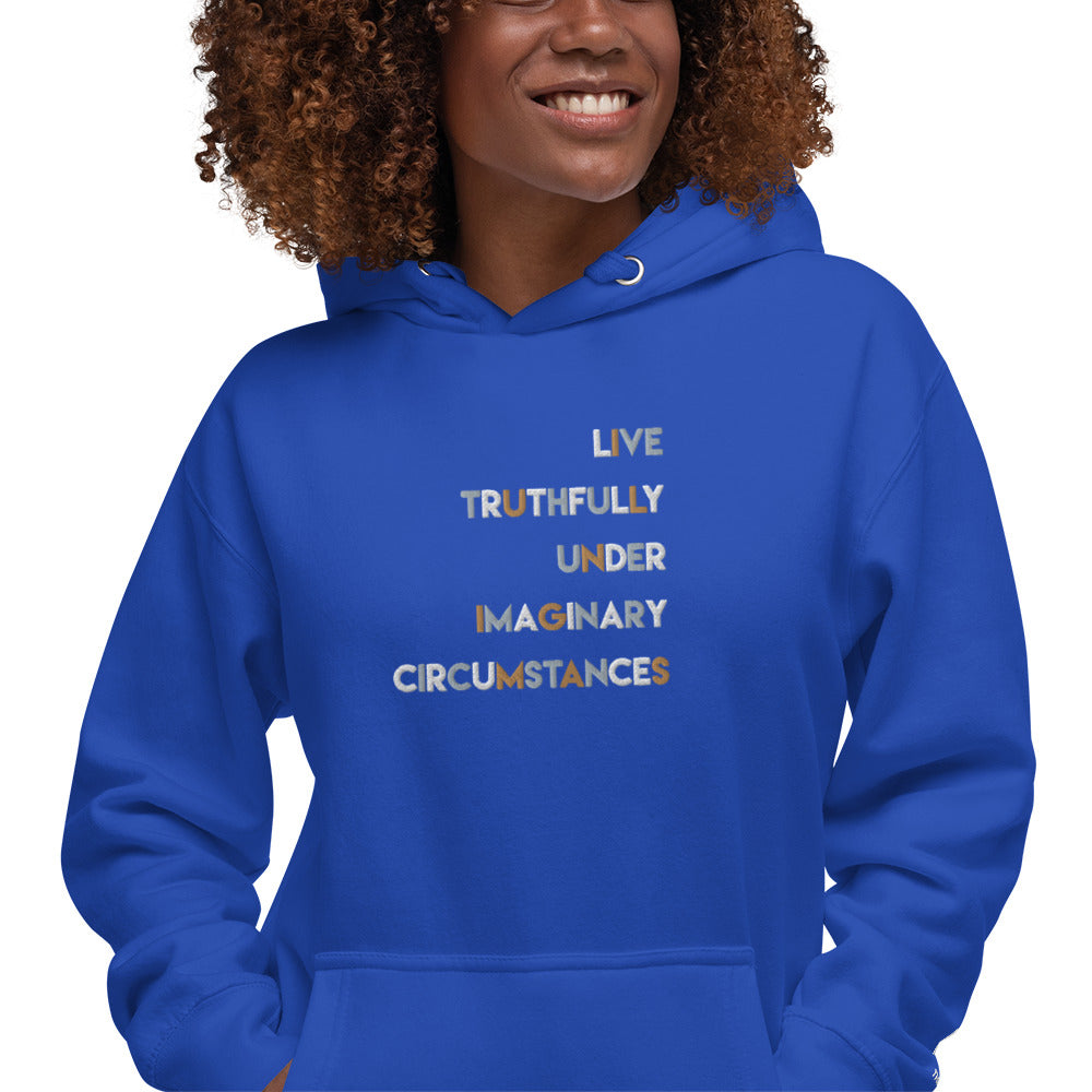 Live Truthfully Colorful - Embroidered Premium Unisex Hoodie