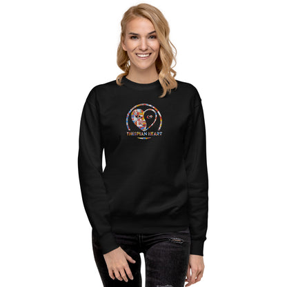 Thespian Heart Logo - Colorful Embroidery Unisex Premium Crewneck Sweatshirt