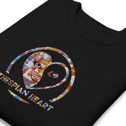 Thespian Heart Logo - Colorful Embroidery Unisex Premium Crewneck Sweatshirt