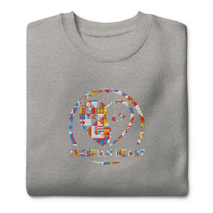 Thespian Heart Logo - Colorful Embroidery Unisex Premium Crewneck Sweatshirt