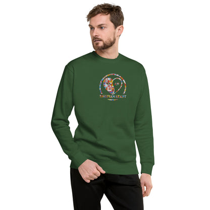 Thespian Heart Logo - Colorful Embroidery Unisex Premium Crewneck Sweatshirt