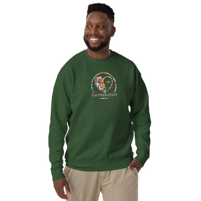 Thespian Heart Logo - Colorful Embroidery Unisex Premium Crewneck Sweatshirt