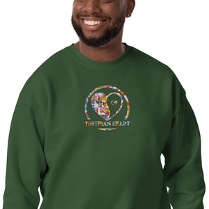 Thespian Heart Logo - Colorful Embroidery Unisex Premium Crewneck Sweatshirt