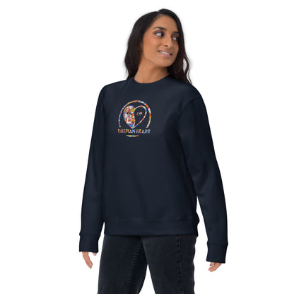 Thespian Heart Logo - Colorful Embroidery Unisex Premium Crewneck Sweatshirt