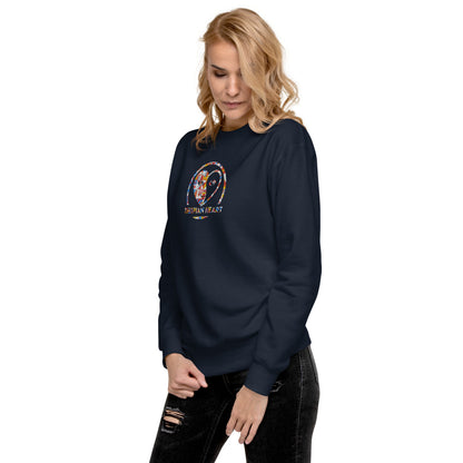 Thespian Heart Logo - Colorful Embroidery Unisex Premium Crewneck Sweatshirt