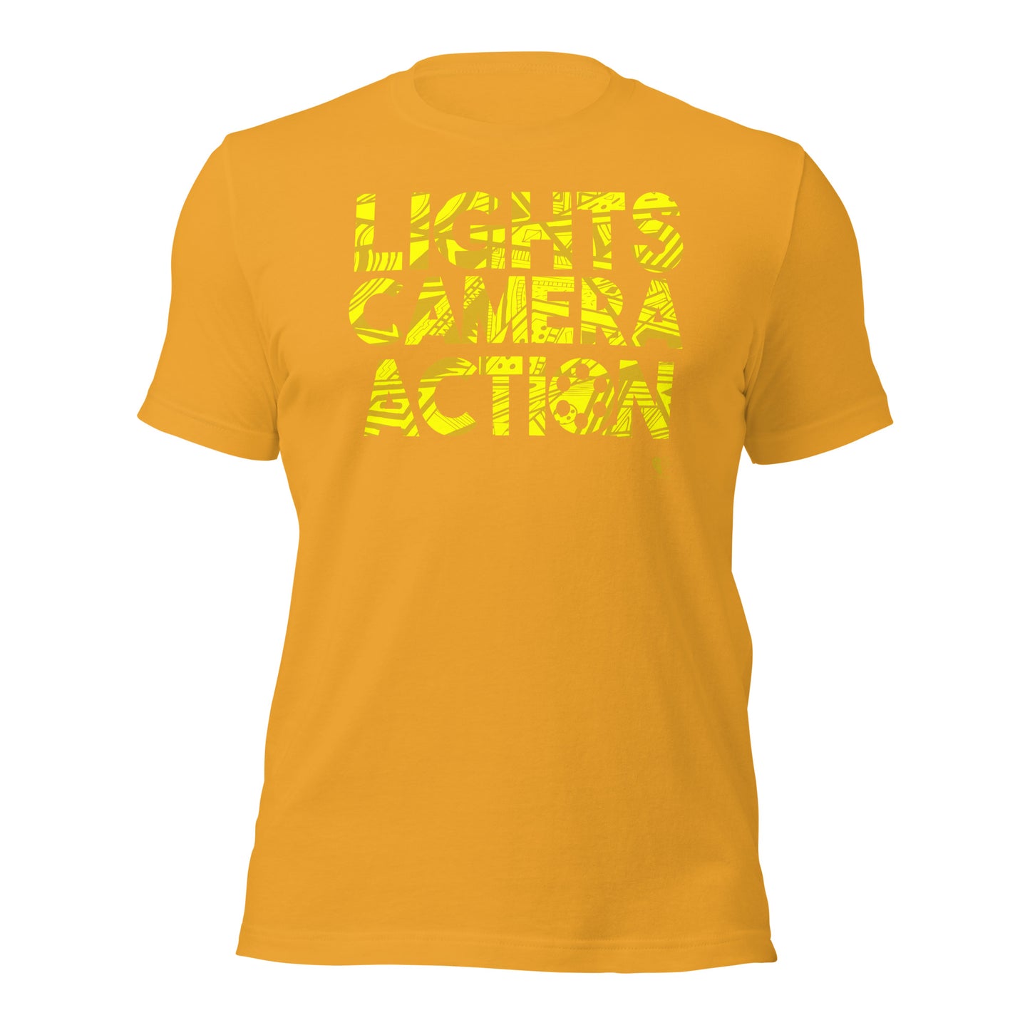 Lights Camera Action Yellow - Short-Sleeve Staple Unisex T-Shirt