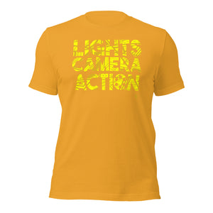 Lights Camera Action - Yellow Mustard Short-Sleeve Staple Unisex T-Shirt