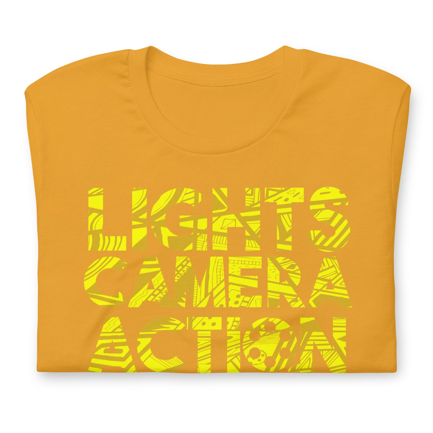 Lights Camera Action Yellow - Short-Sleeve Staple Unisex T-Shirt