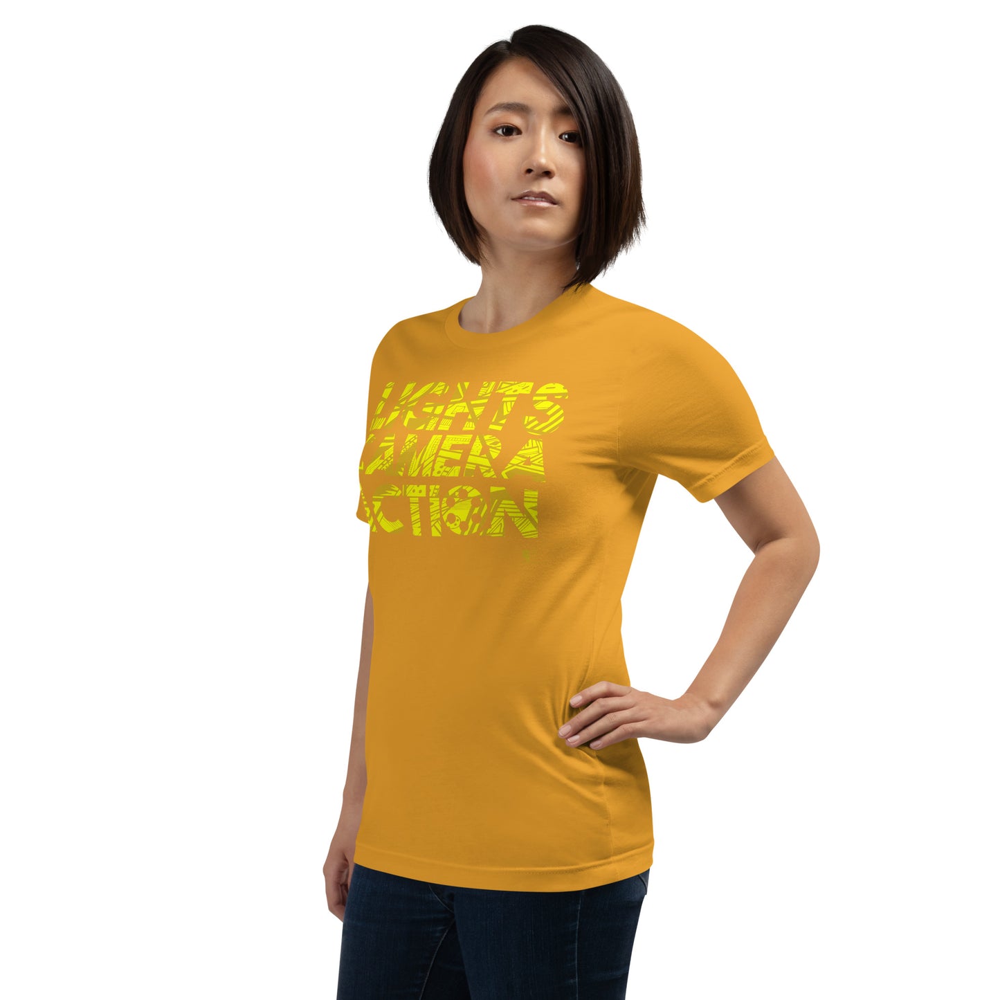 Lights Camera Action Yellow - Short-Sleeve Staple Unisex T-Shirt