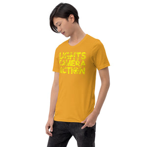 Lights Camera Action Yellow - Short-Sleeve Staple Unisex T-Shirt
