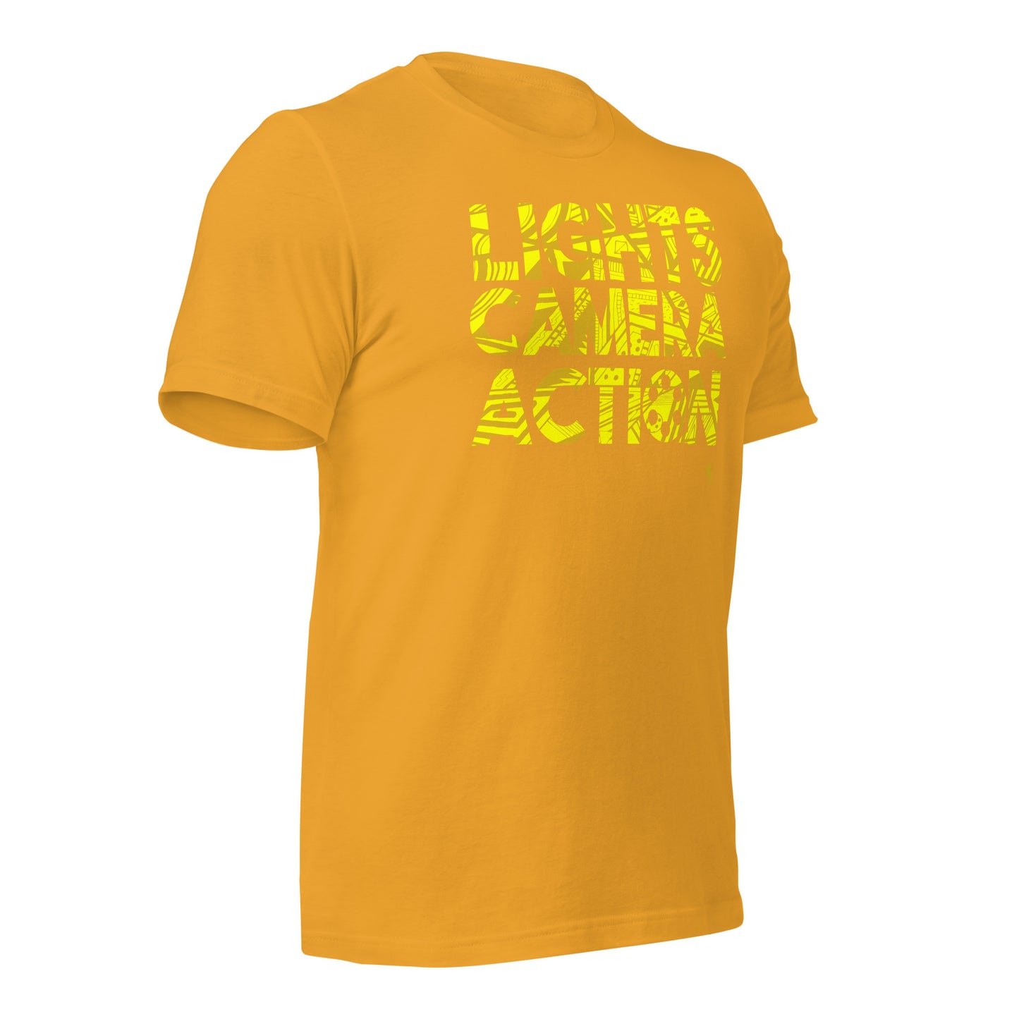 Lights Camera Action Yellow - Short-Sleeve Staple Unisex T-Shirt