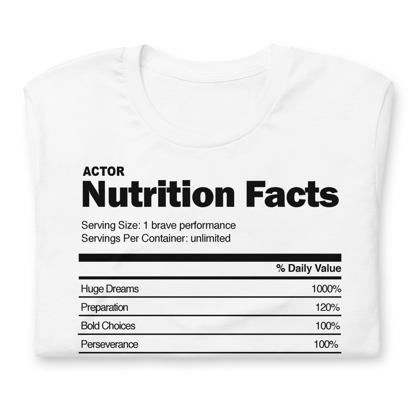 Actor Nutrition Facts - Short-Sleeve Staple Unisex T-shirt