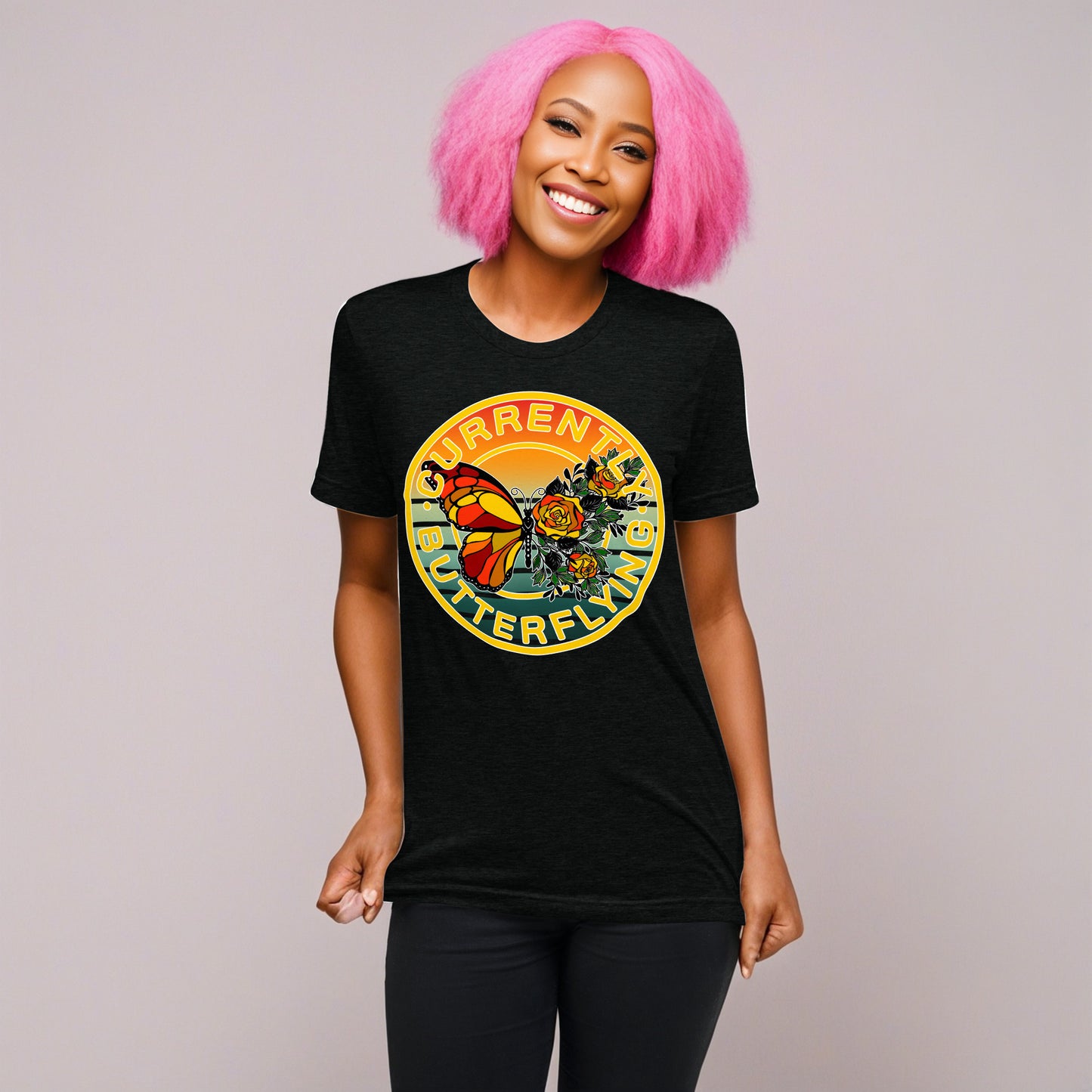 Currently Butterflying - Premium Tri-blend Short-Sleeve Unisex T-shirt