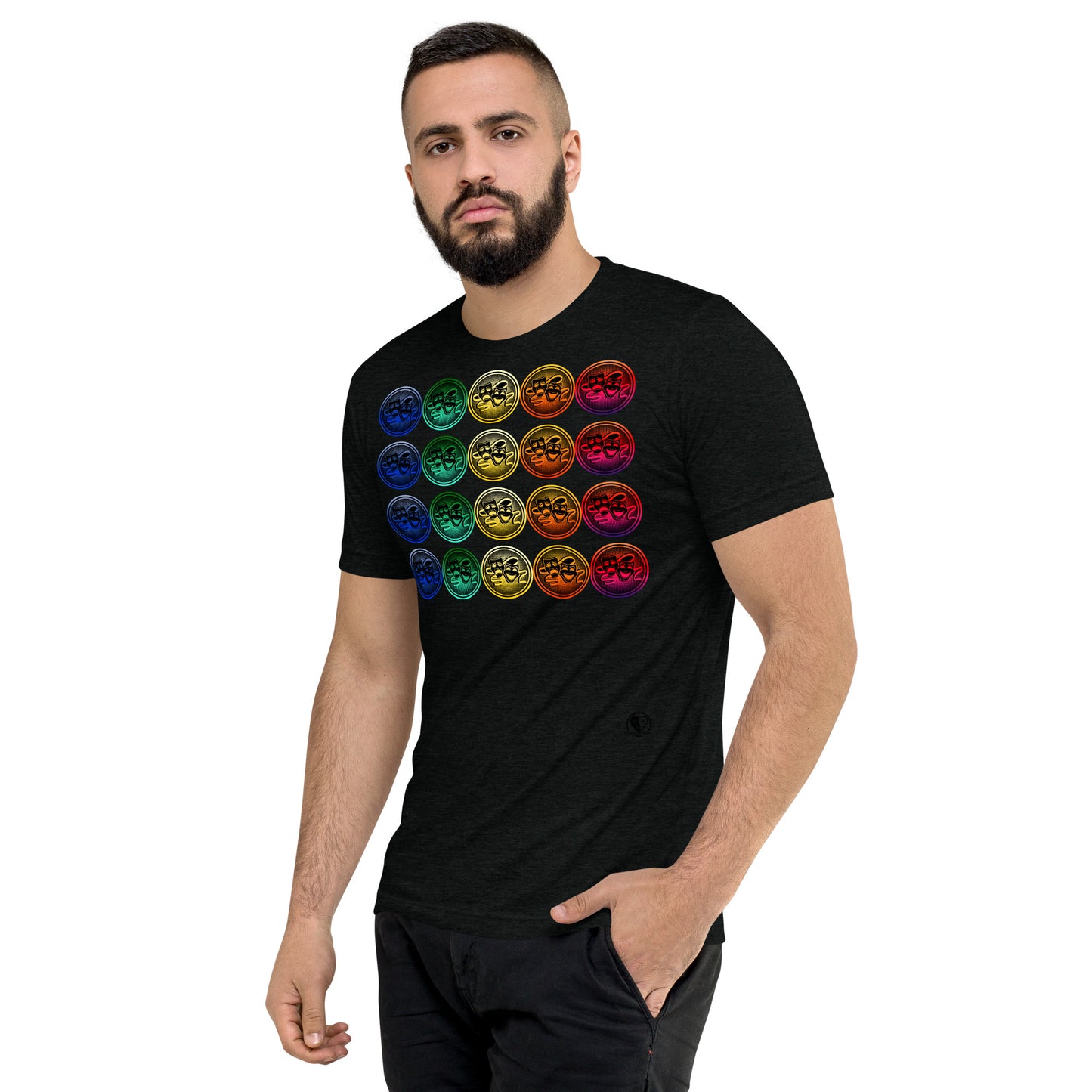 Drama Masks Colorful Circle - Premium Tri-blend Short-Sleeve Unisex T-shirt