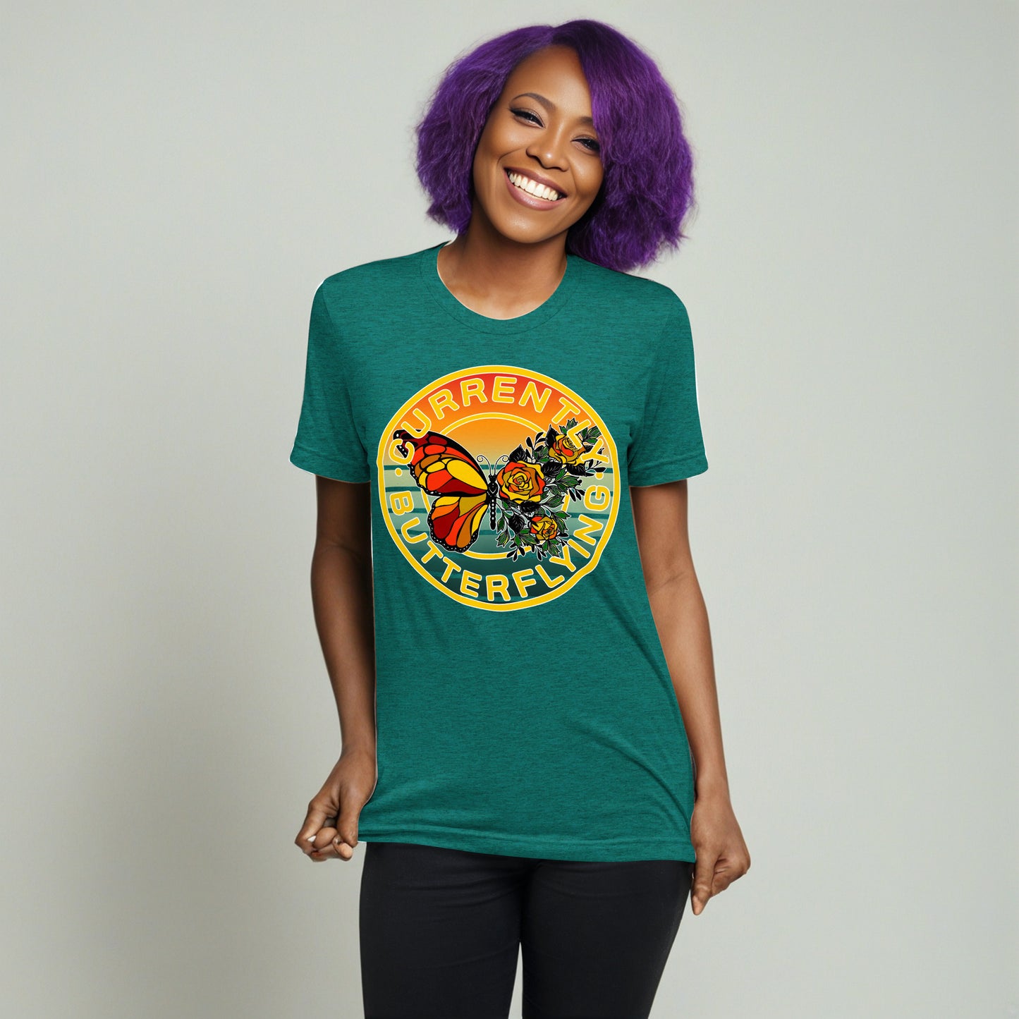 Currently Butterflying - Premium Tri-blend Short-Sleeve Unisex T-shirt