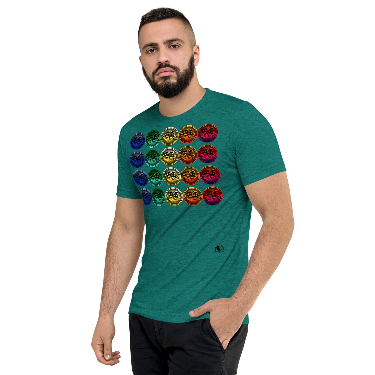 Drama Masks Colorful Circle - Premium Tri-blend Short-Sleeve Unisex T-shirt