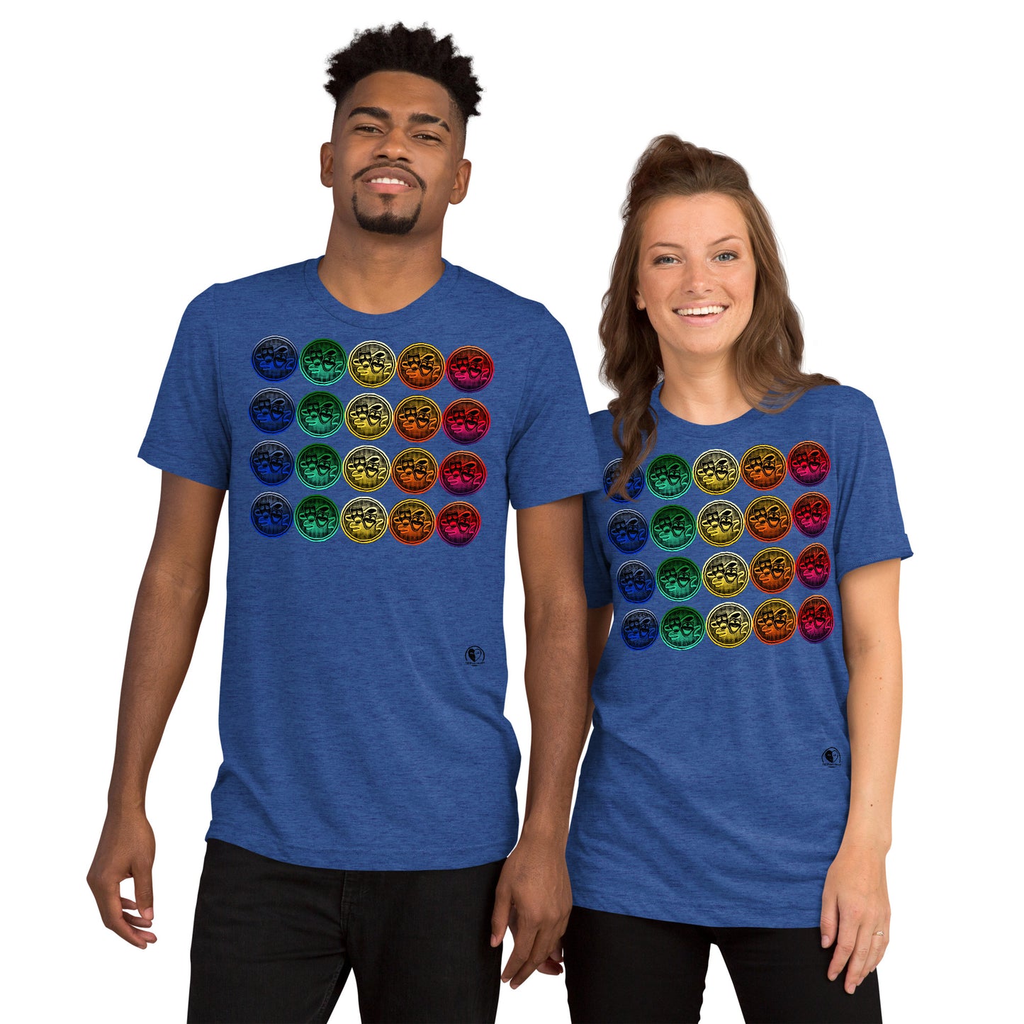 Drama Masks Colorful Circle - Premium Tri-blend Short-Sleeve Unisex T-shirt