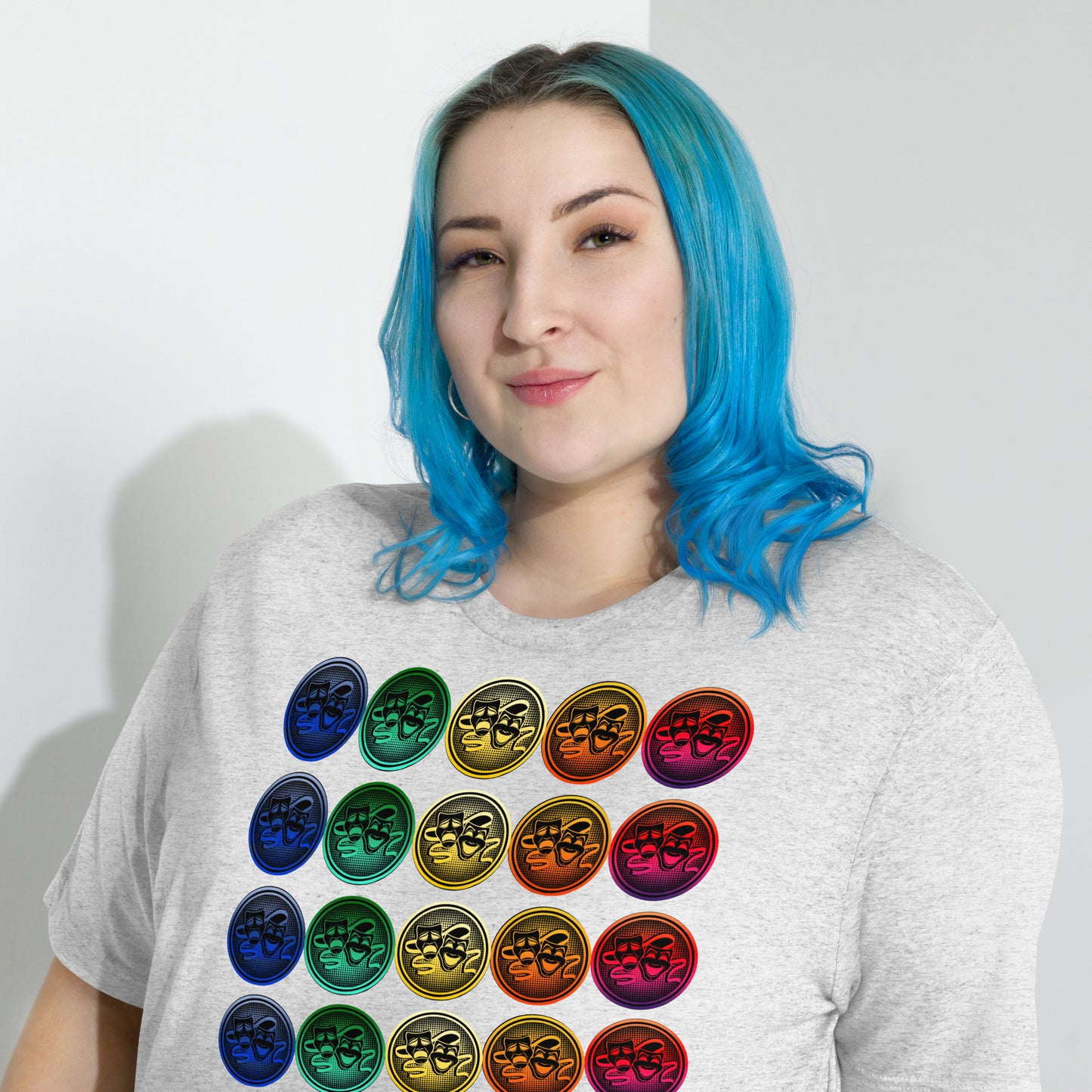 Drama Masks Colorful Circle - Premium Tri-blend Short-Sleeve Unisex T-shirt