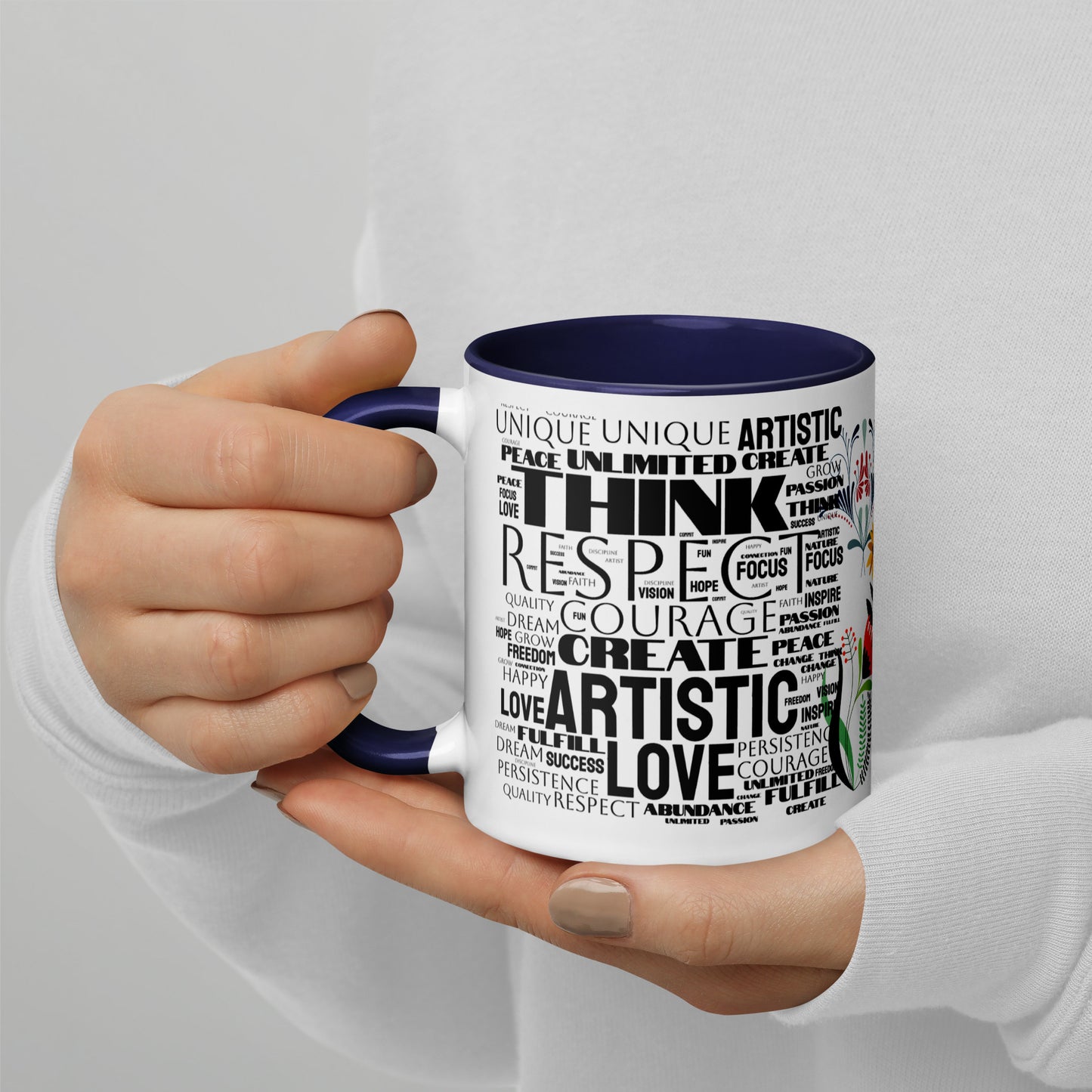 Inspirational Words Mug with Color Inside