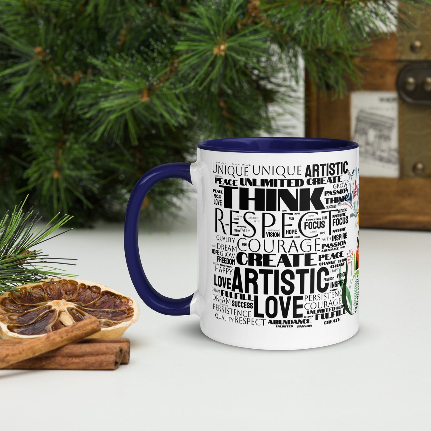 Inspirational Words Mug with Color Inside